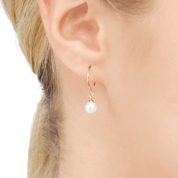 Leaf Jewelry Ohrhänger Single Pearls, 14K Gelbgold Nur noch ein Tag übrig
