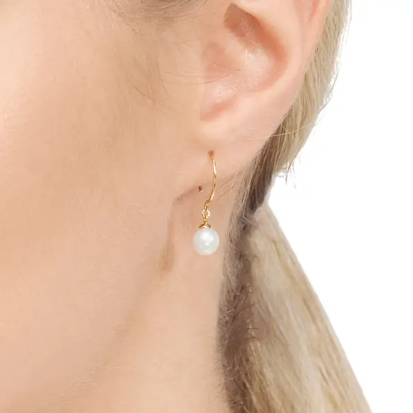 Leaf Jewelry Ohrhänger Single Pearls, 14K Gelbgold Nur noch ein Tag übrig