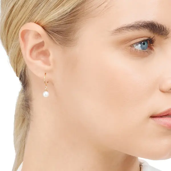 Leaf Jewelry Ohrhänger Single Pearls, 14K Gelbgold Nur noch ein Tag übrig