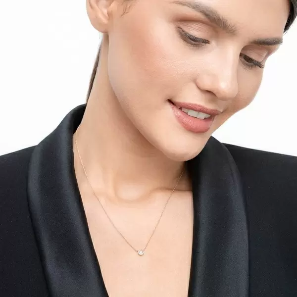Leaf Jewelry Halskette Pavé II mit Diamanten, 18 K Rosegold 50% Rabatt mit kostenlosem Versand