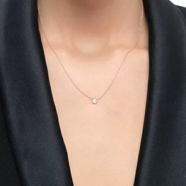 Leaf Jewelry Halskette Pavé II mit Diamanten, 18 K Rosegold 50% Rabatt mit kostenlosem Versand