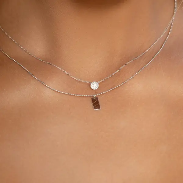 Leaf Jewelry Halskette Pavé II mit Diamanten, 18 K Rosegold 50% Rabatt mit kostenlosem Versand