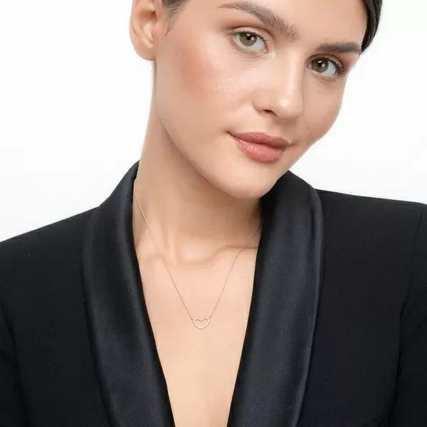 Leaf Jewelry Halskette Heart mit Diamanten, 18 K Roségold Fabrikladen