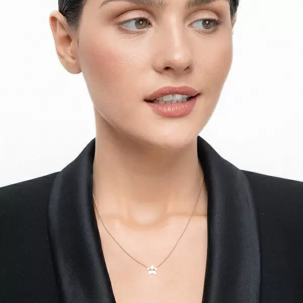 Leaf Jewelry Halskette Star, 14 K Rosegold Speichern exportieren