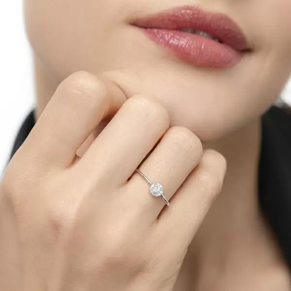 Leaf Jewelry Ring Pavé II, 18 K Weissgold zollfrei