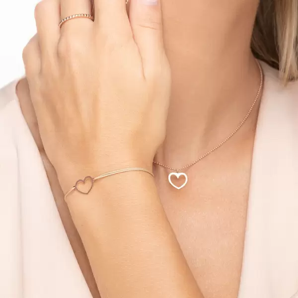 Leaf Jewelry Halskette GENTLE HEART, 14 K Rosegold 2025