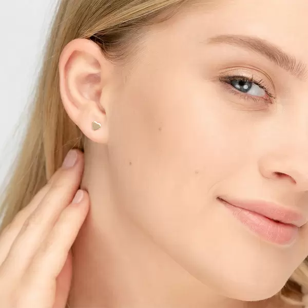Leaf Jewelry Ohrstecker Herz, 14 K Gelbgold Auslauf