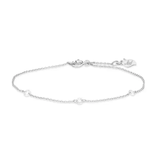 Leaf Jewelry Armkette Pure Triple Diamant, 18 K Weißgold Blitzverkäufe
