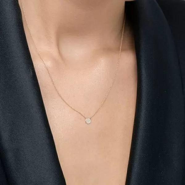 Leaf Jewelry Halskette Pavé mit Diamanten, 18 K Gelbgold Kostenloser Versand