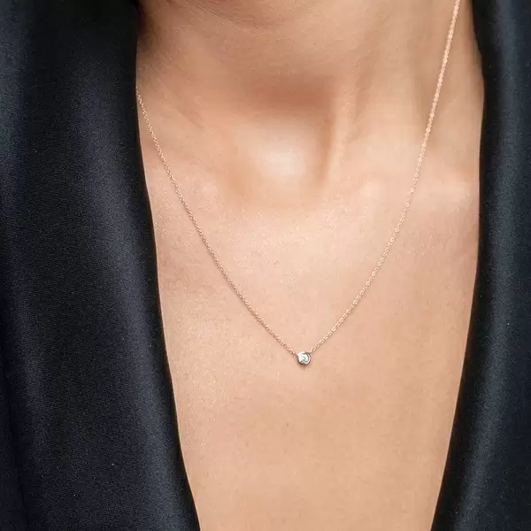 Leaf Jewelry Halskette "my first diamond", 14 K Rosegold Fabrikpreis