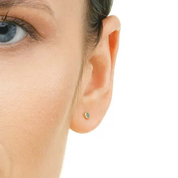 Leaf Jewelry Ohrstecker Smaragd, 14K Rosegold Sonderangebot