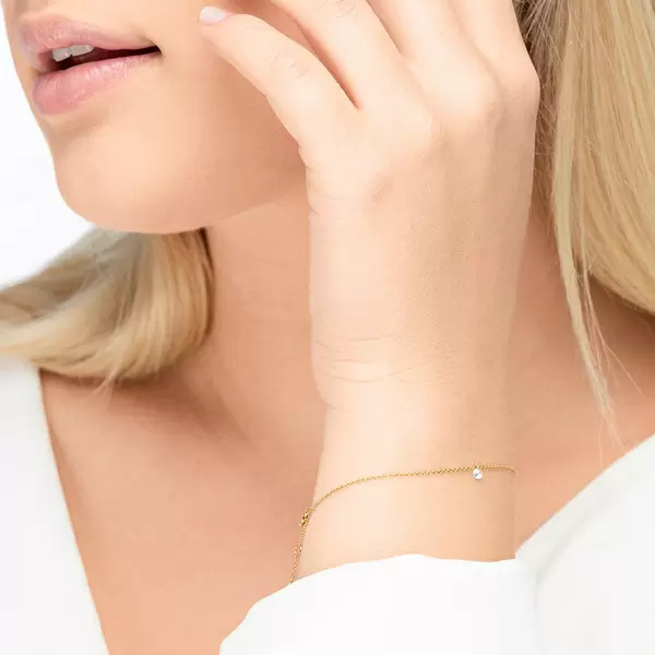 Leaf Jewelry Armkette Pure Diamanten, 18 K Gelbgold Günstig kaufen