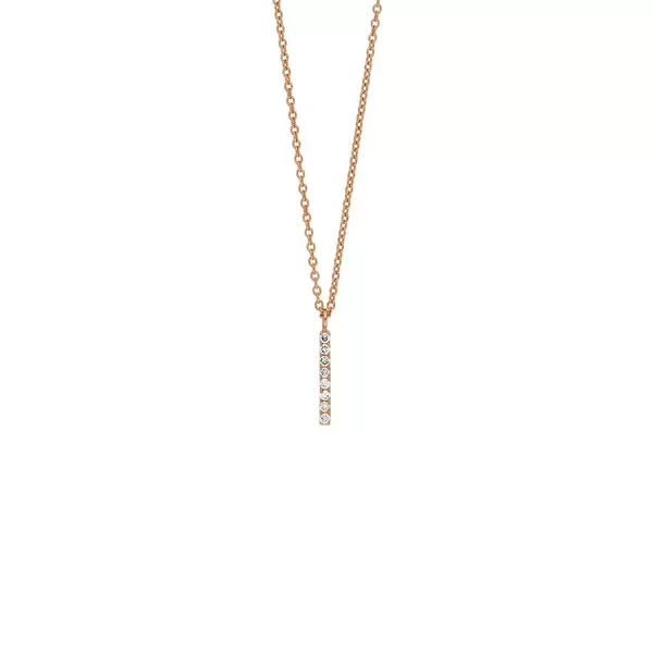 Leaf Jewelry Halskette Small Bar, Diamant, 14 K Rosegold Versandkostenfrei