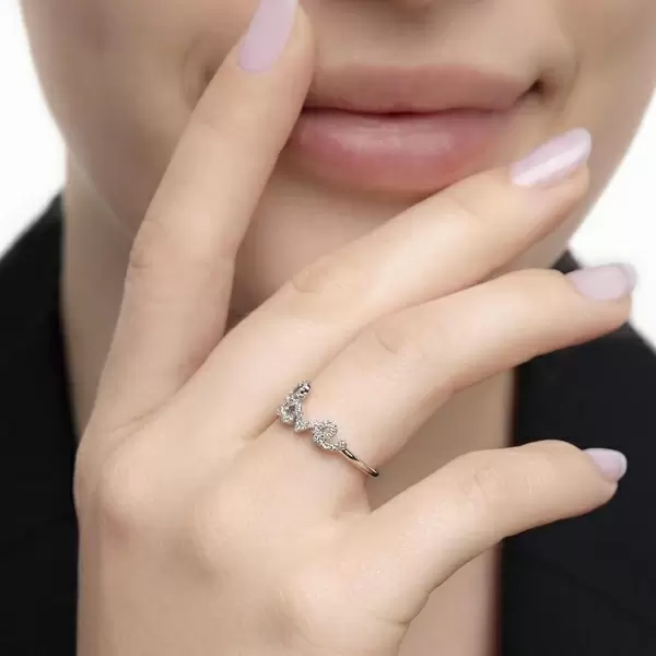 Leaf Jewelry Ring Love 18K Weissgold mit Diamanten Flash Sale