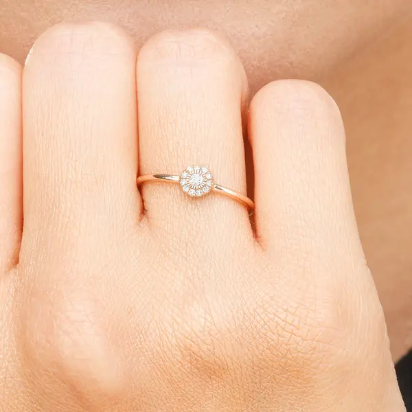 Leaf Jewelry Ring Pavé II, 18 K Roségold Preisnachlass