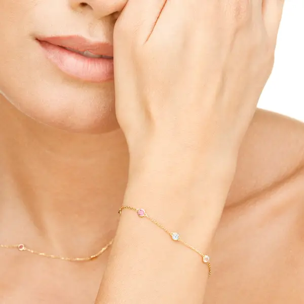 Leaf Jewelry Armkette Fine Gems, 14K Gelbgold Saisonschlussverkauf