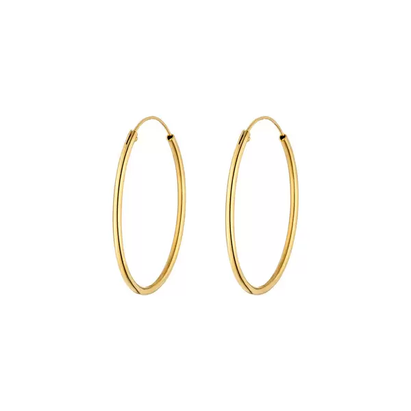 Leaf Jewelry Creole Rund L, 40mm, 14 K Gelbgold Weihnachtsangebot