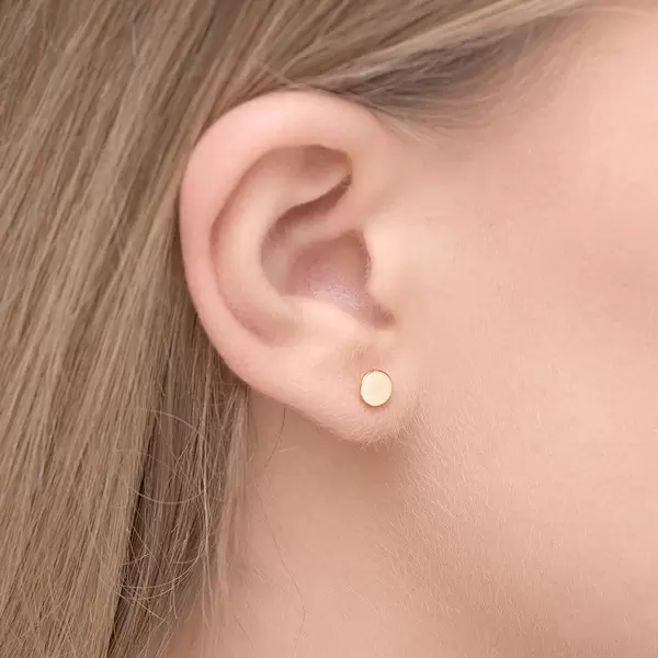Leaf Jewelry Ohrstecker Disc 5 mm, 14 K Gelbgold Jubiläumsangebot