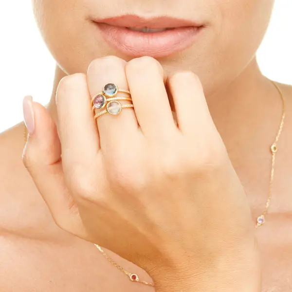 Leaf Jewelry Ring Amethyst mit Diamanten, 14K Gelbgold Neueste Mode