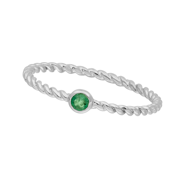 Leaf Jewelry Ring Twist Smaragd, 14K Weißgold Neuheiten