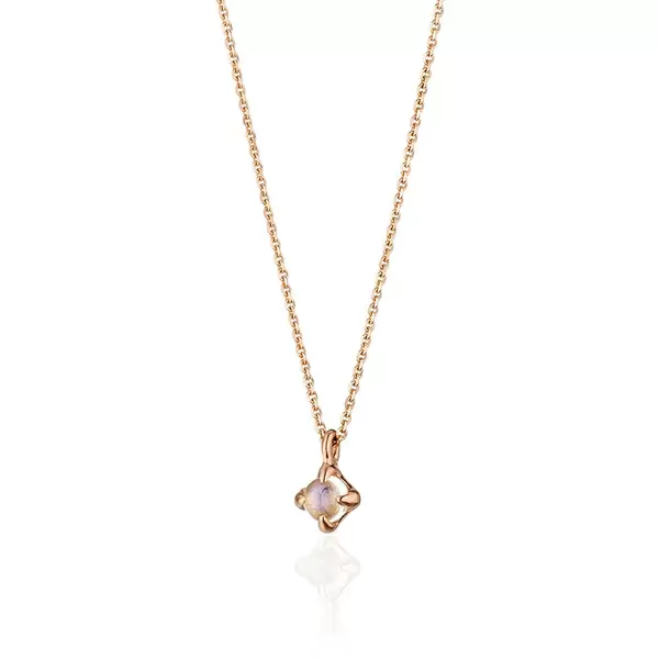Leaf Jewelry Halskette Cabochon, Mondstein, 14 K Roségold Saisonale Angebote
