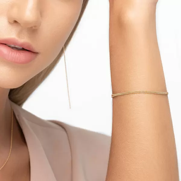 Leaf Jewelry Armkette Ball Chain Double, 14 K Gelbgold Räumungsverkauf
