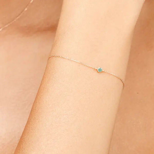 Leaf Jewelry Armkette Smaragd, 14K Weißgold Tägliche Deals