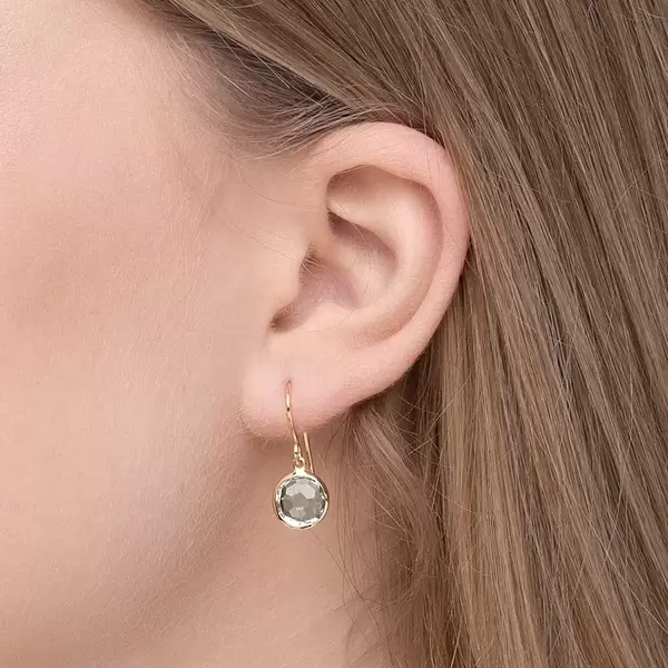 Leaf Jewelry Ohrringe Grüner Amethyst, 14 K Gelbgold Sonderangebote