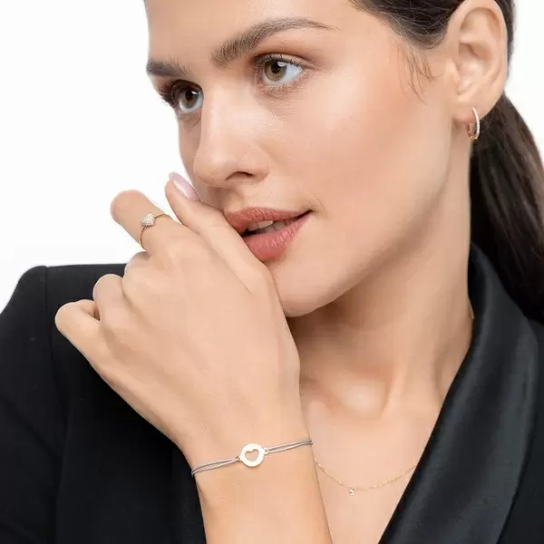 Leaf Jewelry Glücksbändchen Heart, 14 K Gelbgold, Beige Riesige Ersparnisse
