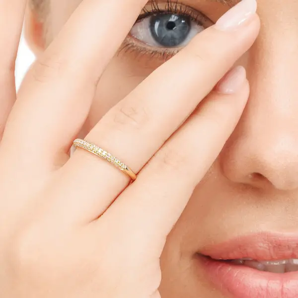 Leaf Jewelry Ring DAZZLE mit Diamanten, 14K Gelbgold VIP-Rabatte