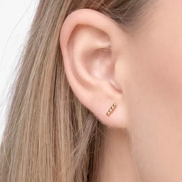 Leaf Jewelry Ohrstecker 4 Kugel, 14K Gelbgold Tiefpreis