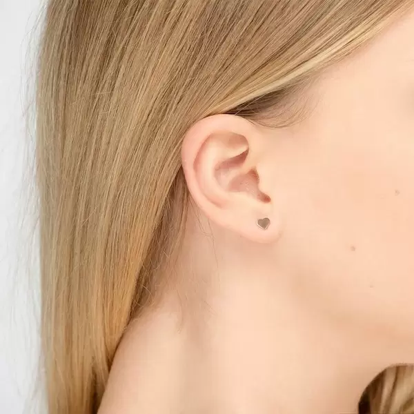 Leaf Jewelry Ohrstecker Herz, 14 K Rosegold Kostenlose Rückgabe