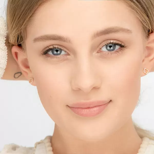 Leaf Jewelry Ohrstecker Clover mit Diamanten, 18 K Gelbgold Letzter Tag
