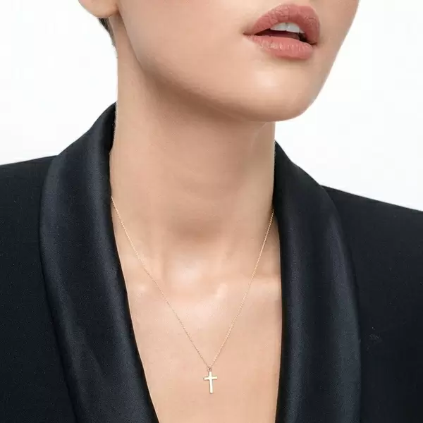 Leaf Jewelry Halskette Kreuz, 14 K Gelbgold Zeitbegrenzte Promotion