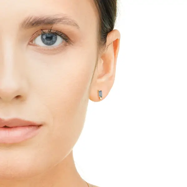 Leaf Jewelry Ohrstecker London Blue Topas, 14K Gelbgold Nur für heute