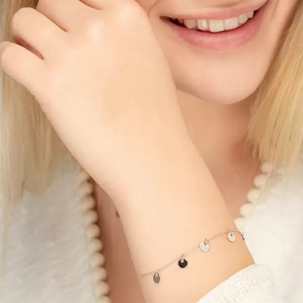 Leaf Jewelry Armkette Platelet, 14 K Weissgold Vierteljährliche Förderung