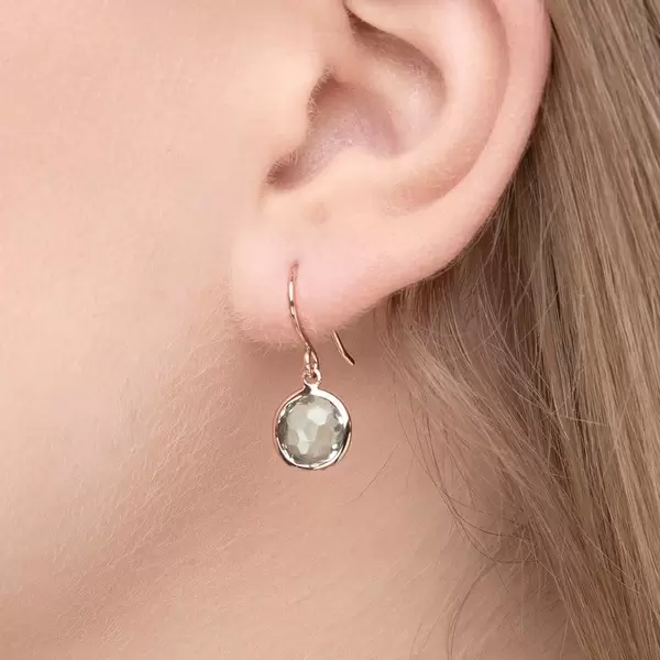 Leaf Jewelry Ohrringe Grüner Amethyst, 14 K Rosegold Discount Store für neue Produkte