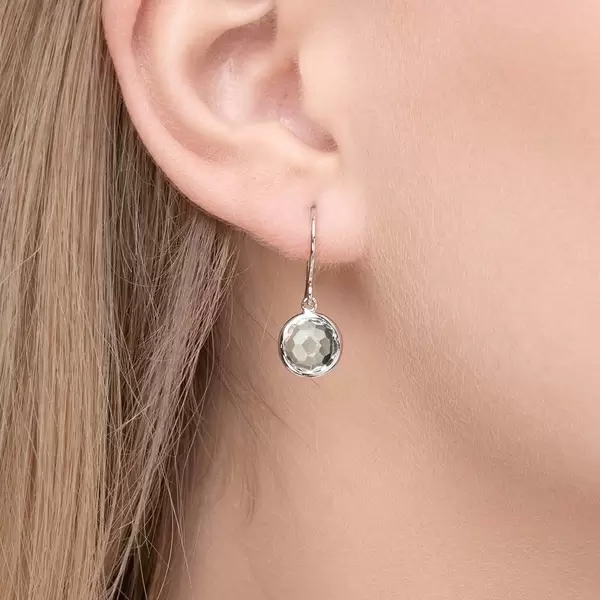 Leaf Jewelry Ohrringe Grüner Amethyst, 14 K Weißgold Super Rabatt
