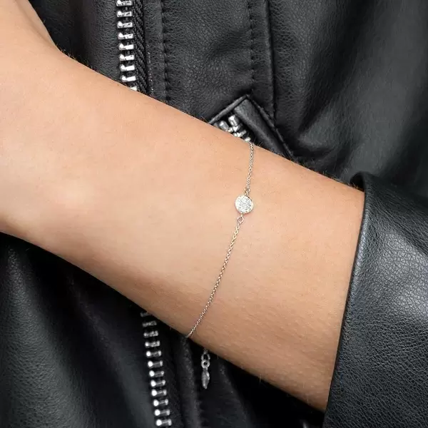Leaf Jewelry Armkette Pavé mit Diamanten, 18 K Weißgold Riesige Rabatte