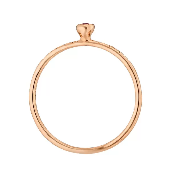 Leaf Jewelry Verlobungsring Petite, Ruby, 14 K Rosegold Clearance-Verkauf