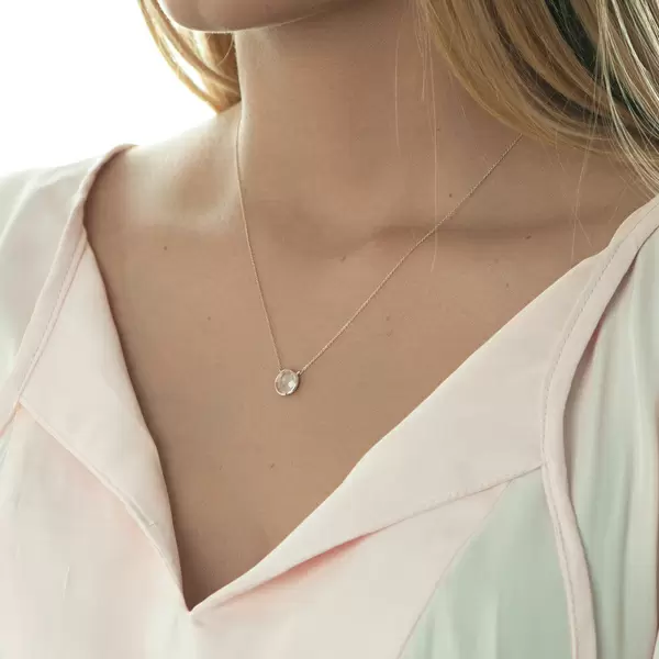 Leaf Jewelry Halskette Rosenquarz, 14 K Roségold Angebote