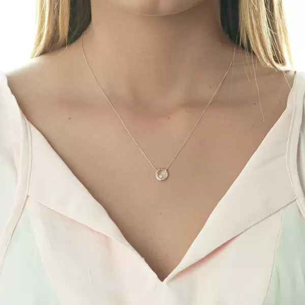 Leaf Jewelry Halskette Rosenquarz, 14 K Roségold Angebote