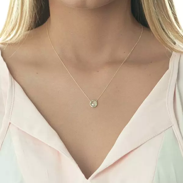 Leaf Jewelry Halskette Grüner Amethyst, 14 K Gelbgold Hotsell