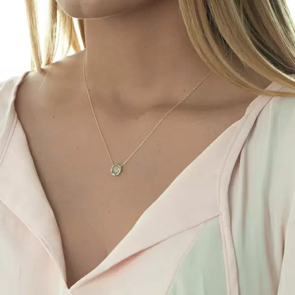 Leaf Jewelry Halskette Grüner Amethyst, 14 K Gelbgold Hotsell