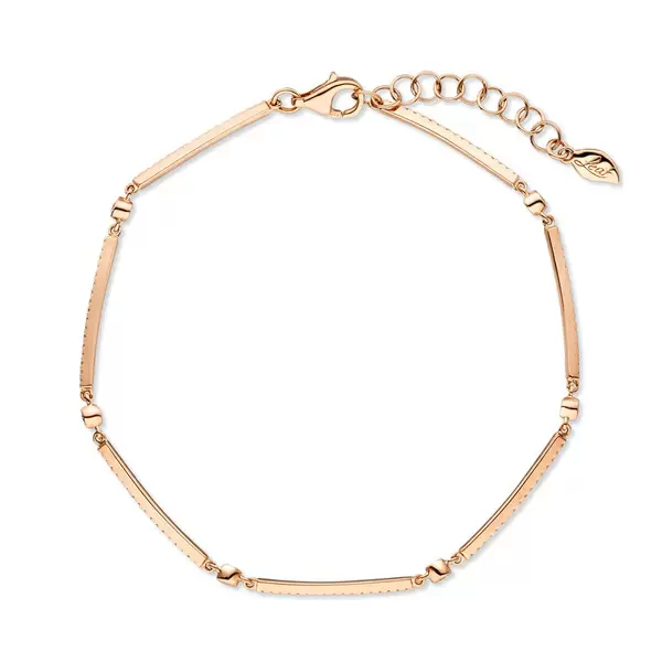 Leaf Jewelry Armband Bar, 18K Rosegold, Diamanten Schlussverkauf