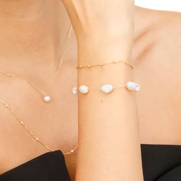Leaf Jewelry Armkette Beads, 14K Rosegold Günstiger Verkauf