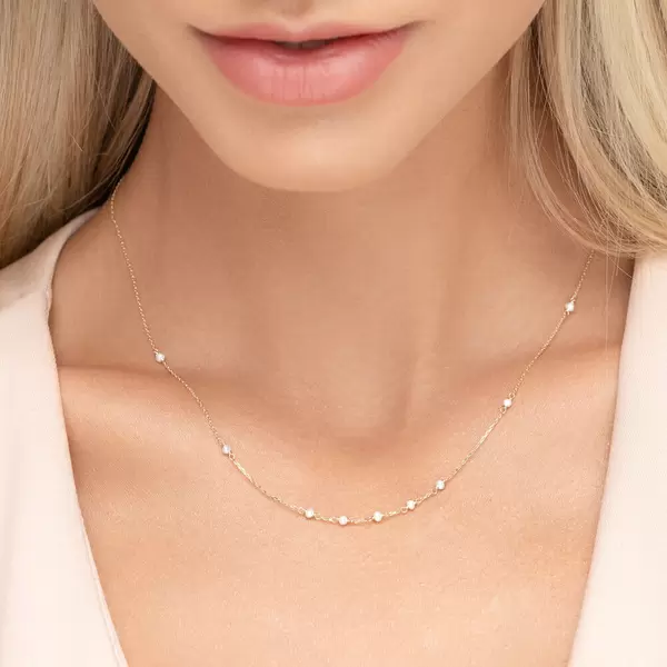 Leaf Jewelry Halskette White Pearls, 14 K Gelbgold Meist gekauft