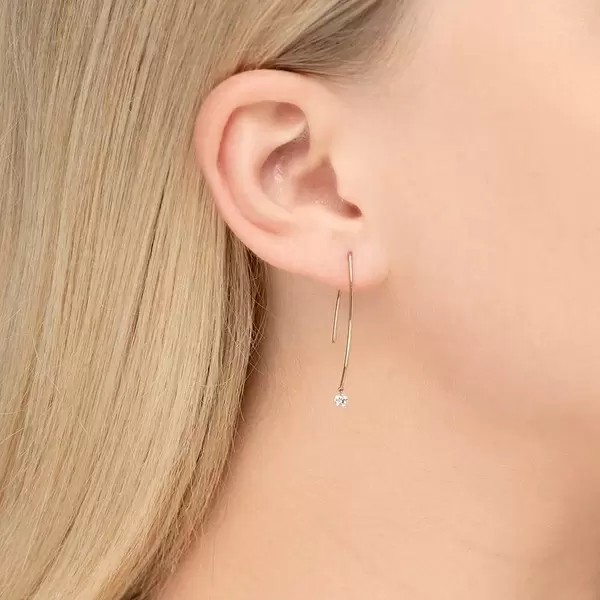 Leaf Jewelry Creole Pure M Diamant 18 K Roségold Kostenloser Versand