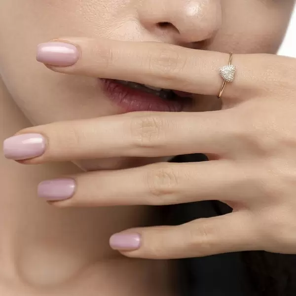 Leaf Jewelry Ring Herz Full mit Diamanten, 18 K Gelbgold Versandkostenfrei