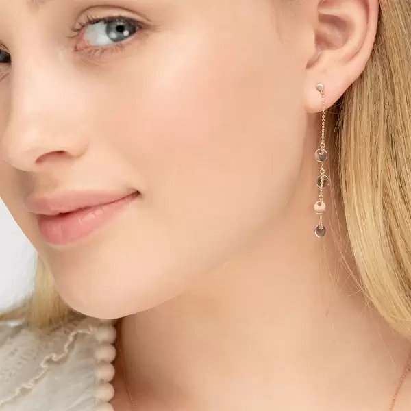 Leaf Jewelry Ohrringe Platelet Kette, 14 K Rosegold Begrenztes Angebot